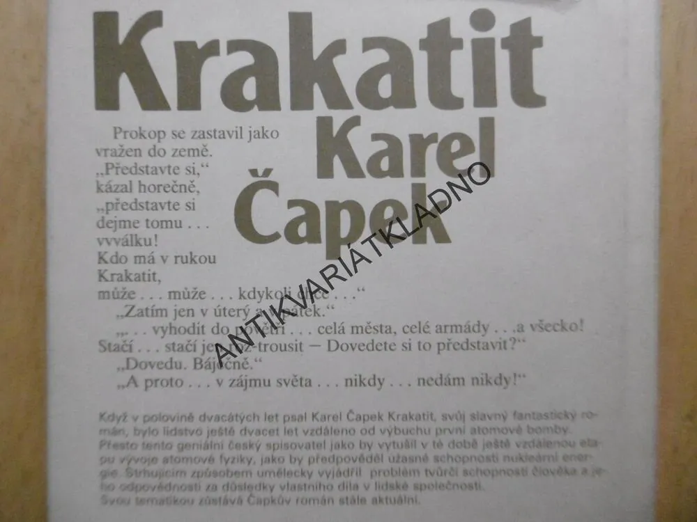 KRAKATIT, KAREL ČAPEK, 1989