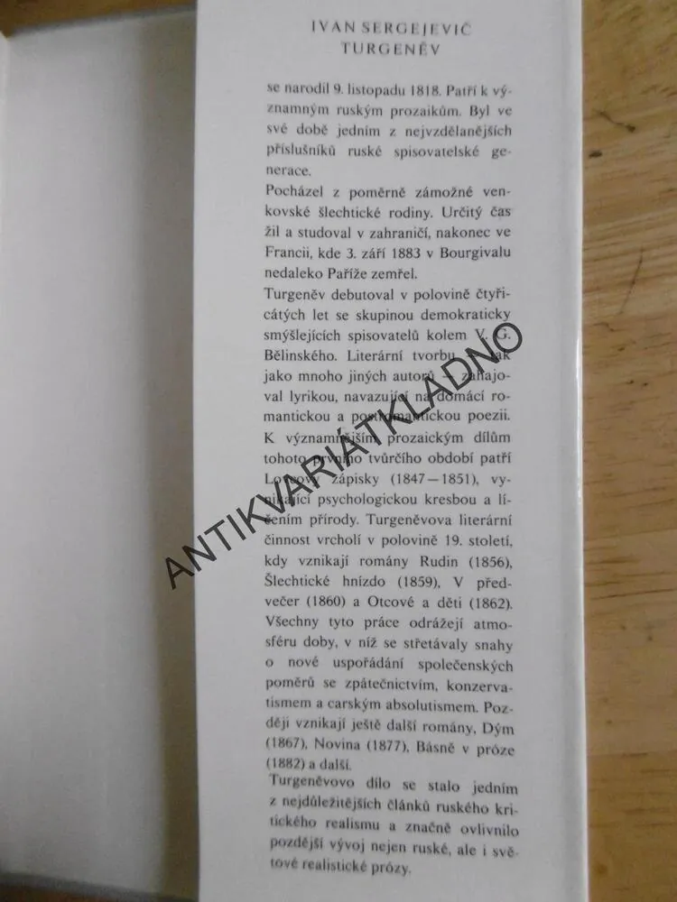 OTCOVÉ A DĚTI, IVAN SERGEJEVIČ TURGENĚV, **an