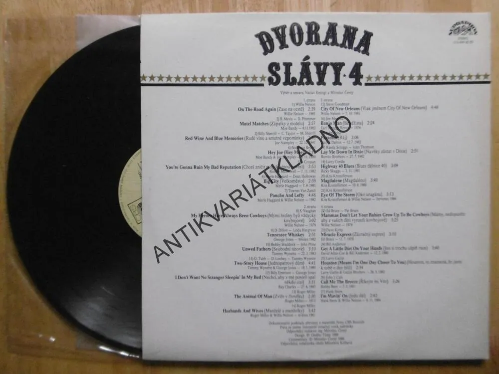 DVORANA SLÁVY, 4., COUNTRY, 2 X LP, WILLIW NELSON, RAY CHARLES, DALTON, SNOW, AJ,.