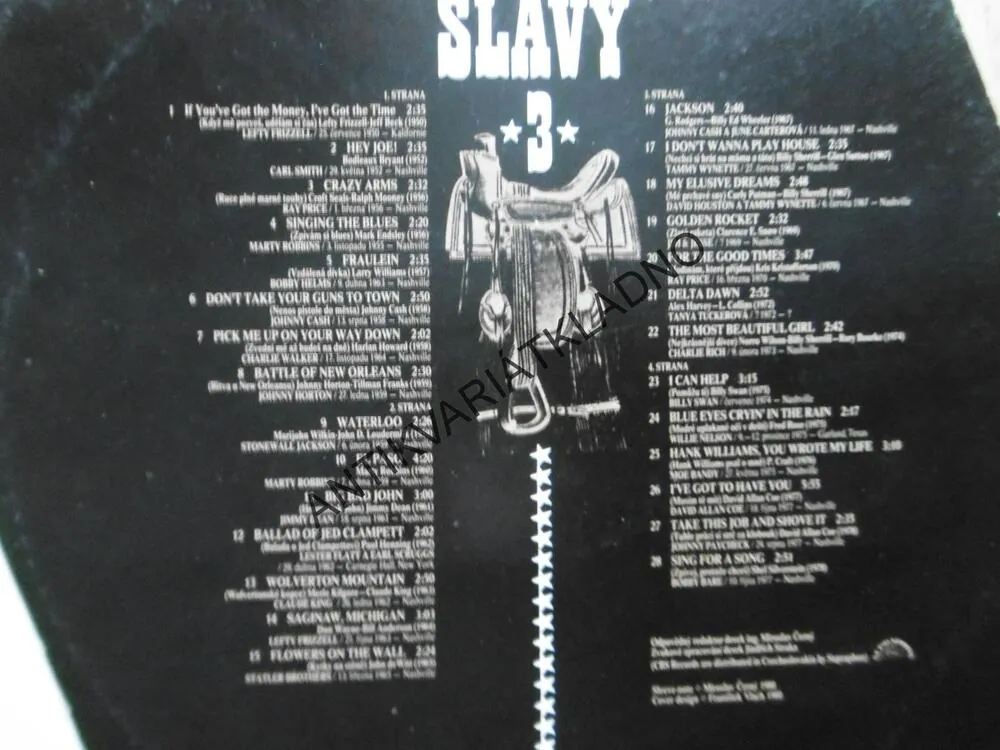 DVORANA SLÁVY, 3., COUNTRY, 2 X LP, JOHNNY CASH, WALKER, TUCKER, NELSON, AJ