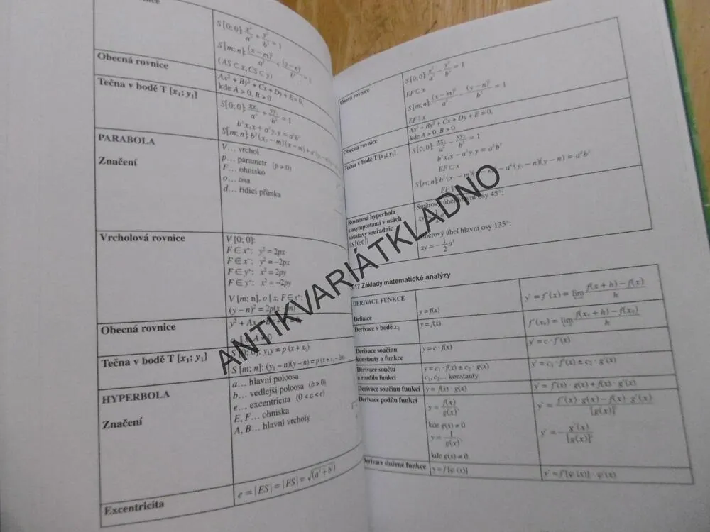 MATEMATICKÉ, FYZIKÁLNÍ A CHEMICKÉ TABULKY PRO STŘEDNÍ ŠKOLY