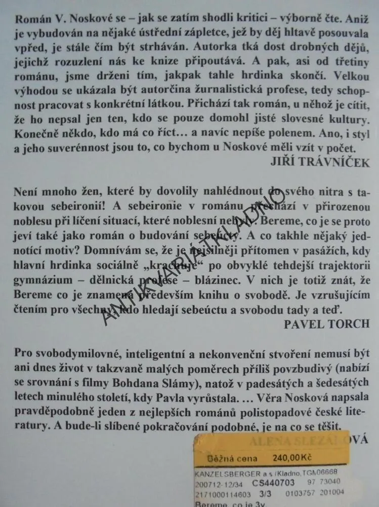 BEREME, CO JE, VĚRA NOSKOVÁ