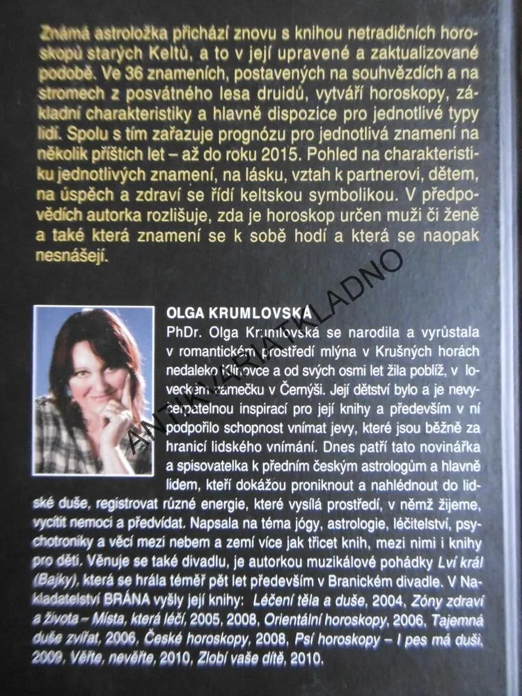 TAJEMNÉ KELTSKÉ HOROSKOPY DO ROKU 2015, OLGA KRUMLOVSKÁ, **an