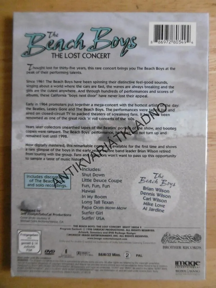 THE BEACH BOYS, THE LOST CONCERT, DVD HUDBA