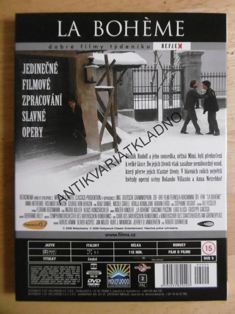 LA BOHÉME, FILMOVÁ OPERA, DVD HUDBA, FILM