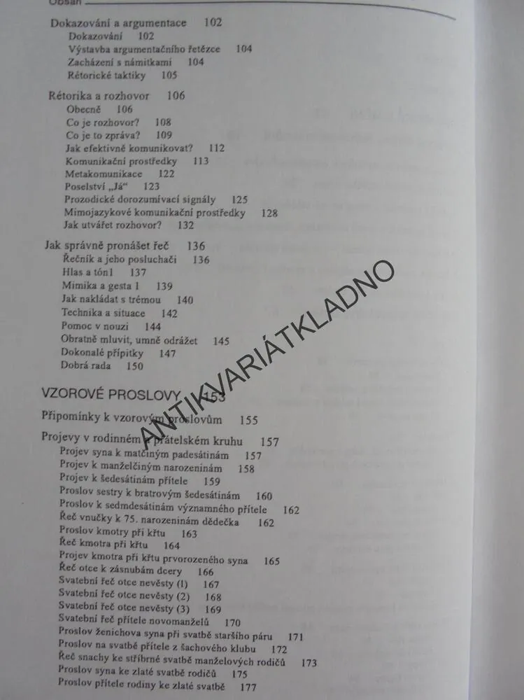 PROSLOVY PRO KAŽDOU PŘÍLEŽITOST, ŘEČNICKÉ UMĚNÍ