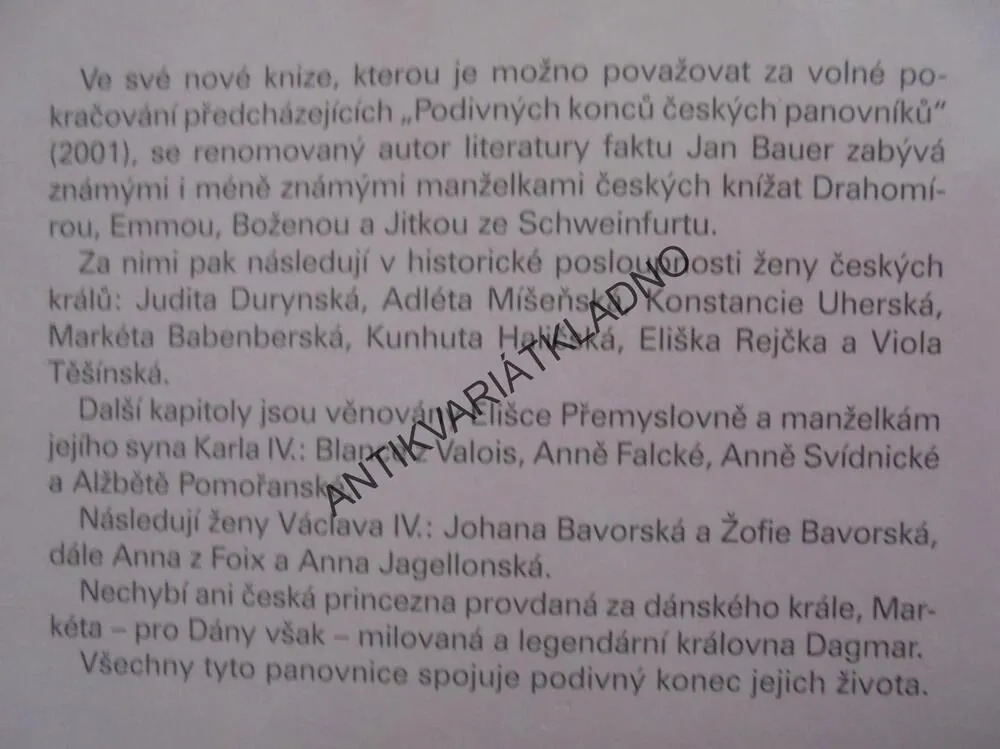 PODIVNÉ KONCE ČESKÝCH PANOVNIC, JAN BAUER