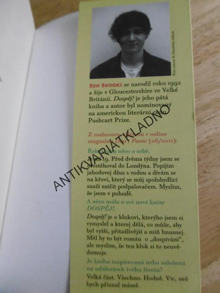 DOSPĚJ! BEN BROOKS, OD 19 LETÉHO AUTORA O TEENAGERSKÉM DOSPÍVÁNÍ,