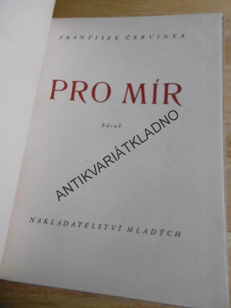 PRO MÍR , FRANTIŠEK ČERVINKA,1946