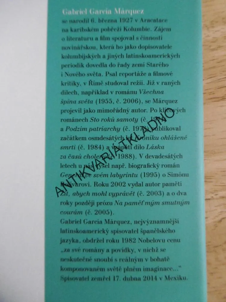 OČI MODRÉHO PSA, GABRIEL GARCÍA MÁRQUEZ, **an