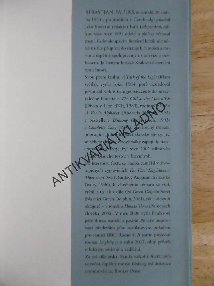 PO STOPÁCH ČLOVĚKA, SEBASTIAN FAULKS, **an