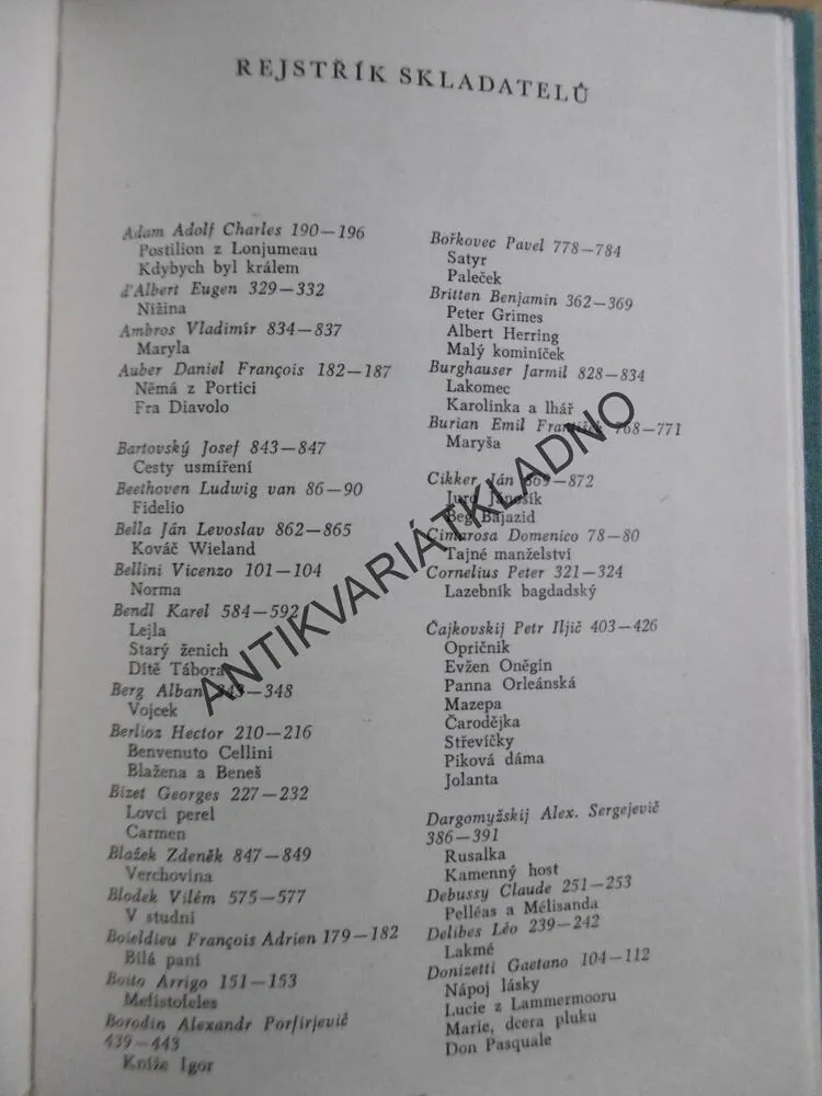 OPERA, PRŮVODCE OPERNÍ TVORBOU, ANNA HOSTOMSKÁ, 1959, **an