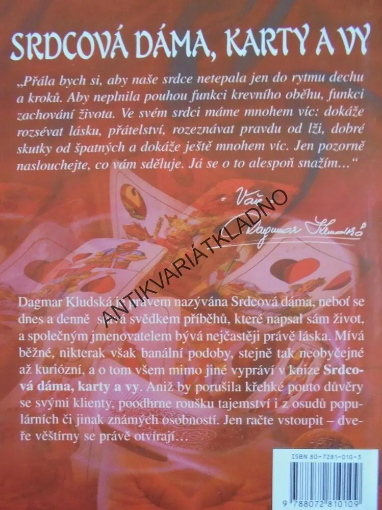SRDCOVÁ DÁMA , KARTY A VY, TAROT, KLUDSKÁ