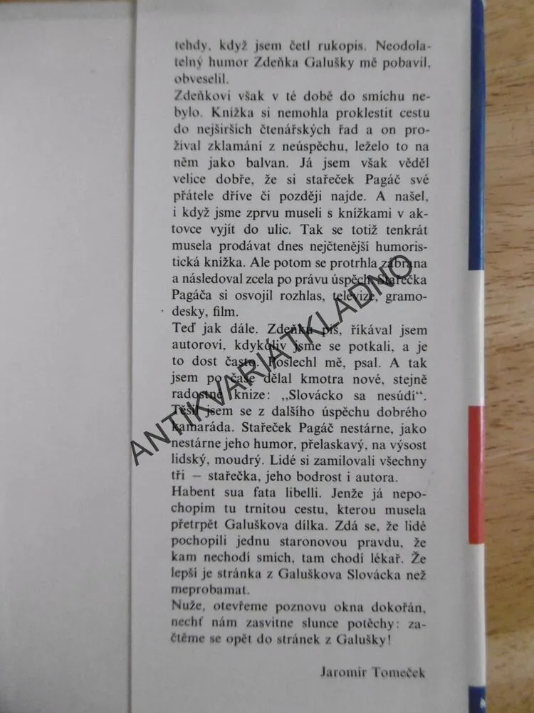 SLOVÁCKO SA SÚDÍ AJ NESÚDÍ, ZDENĚK GALUŠKA, **an