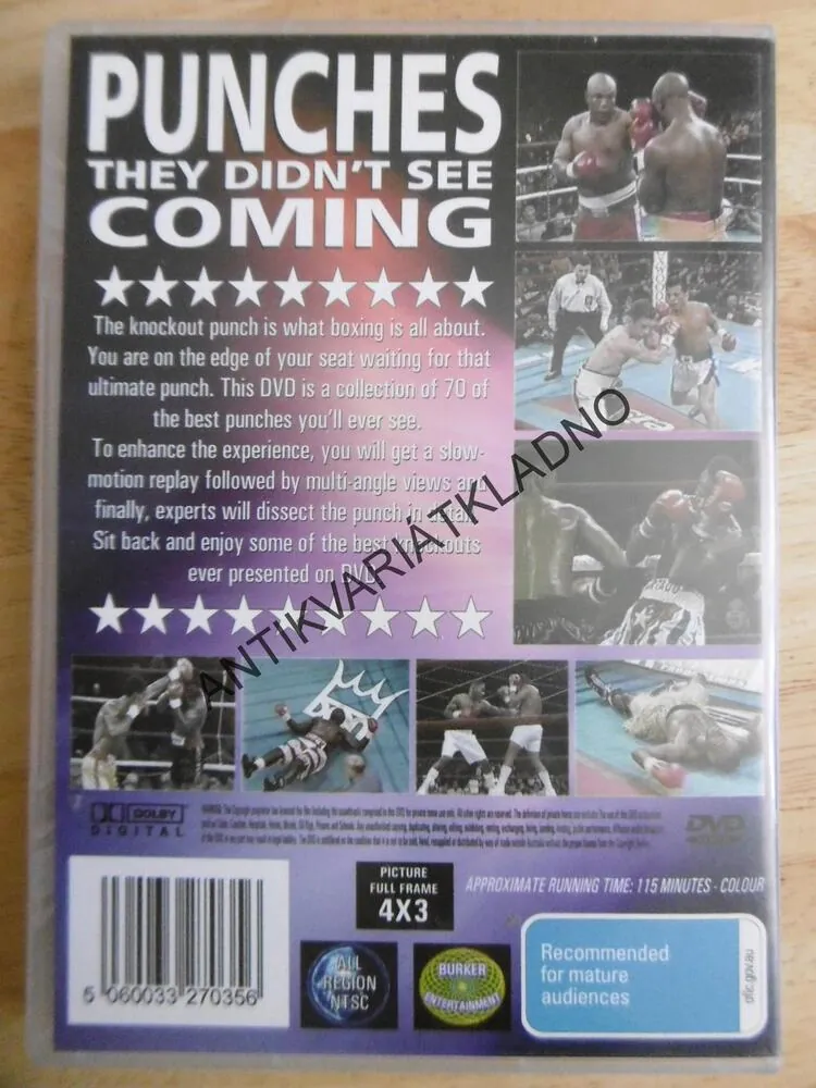 BOX K.O. - PUNCHES, THEY DIDN ´T SEE COMING, DVD FILM SPORT DOKUMENT, BEZ DABINGU I ČESKÝCH TITULKŮ