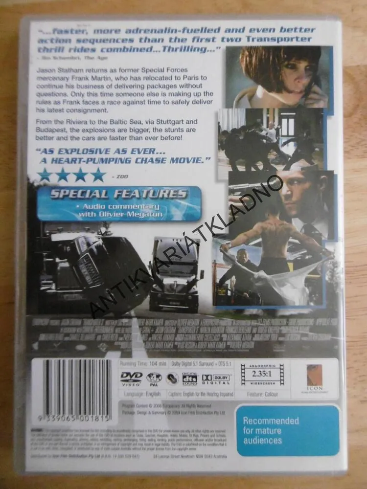 TRANSPORTER 3., JASON STATHAM,DVD FILM, BEZ DABINGU I ČESKÝCH TITULKŮ