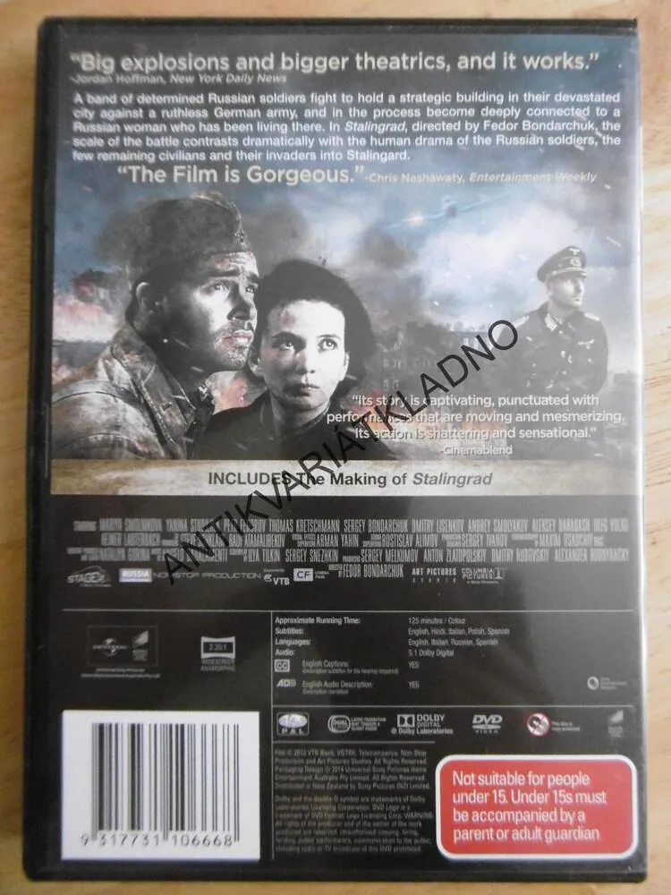 STALINGRAD, DVD FILM, BEZ DABINGU I ČESKÝCH TITULKŮ