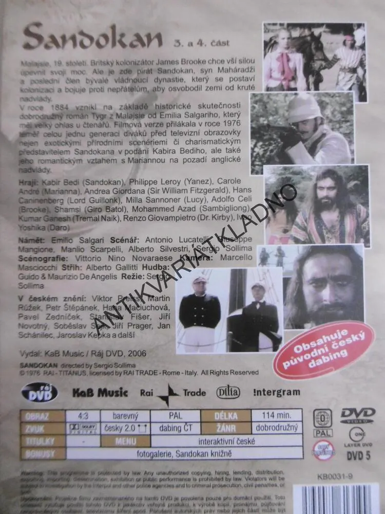SANDOKAN 1-6, 2 DVD FILM
