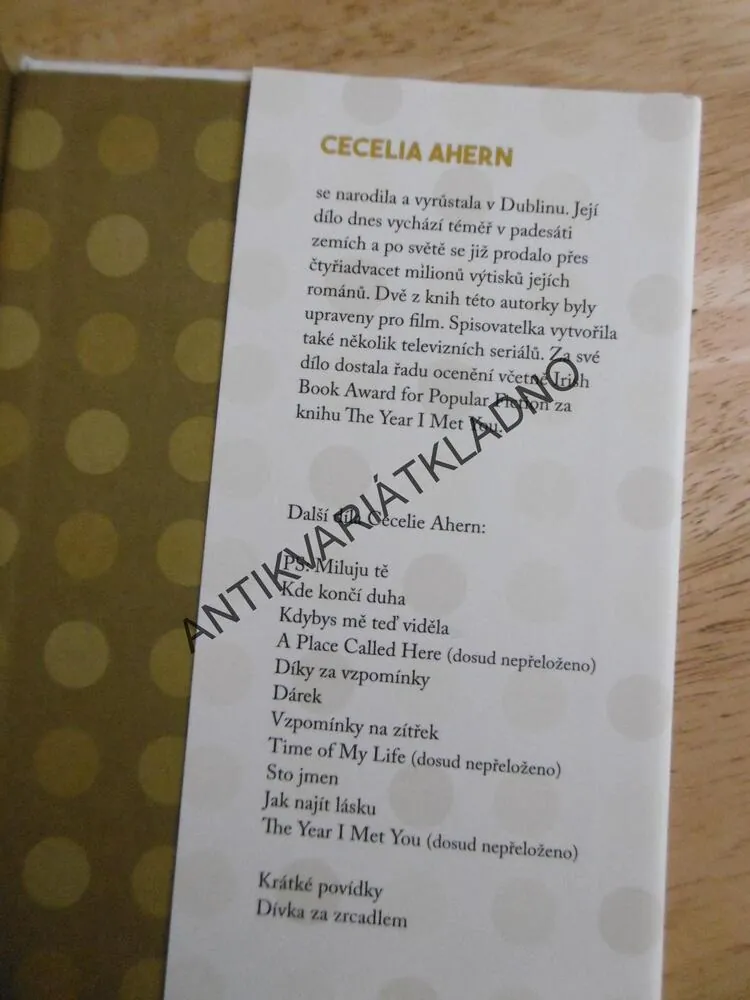 SBĚRATEL SKLENĚNEK, CECELIA AHERN, **an