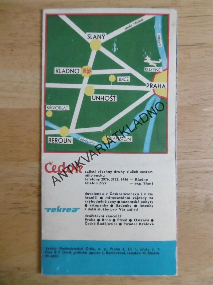 HOTEL KLADNO, STARÁ REKLAMNÍ BROŽURKA, LETÁČEK