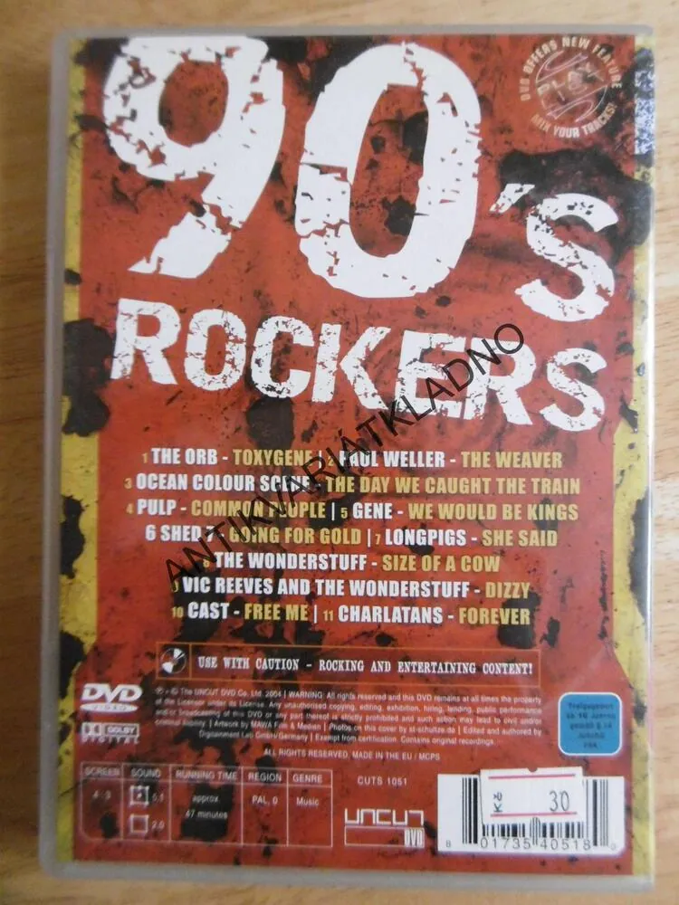 90´ ROCKERS, DVD HUDBA