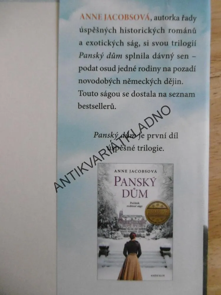 PANSKÝ DŮM A JEHO DCERY, DRUHÝ DÍL RODINNÉ SÁGY, ANNE JACOBSOVÁ, **an