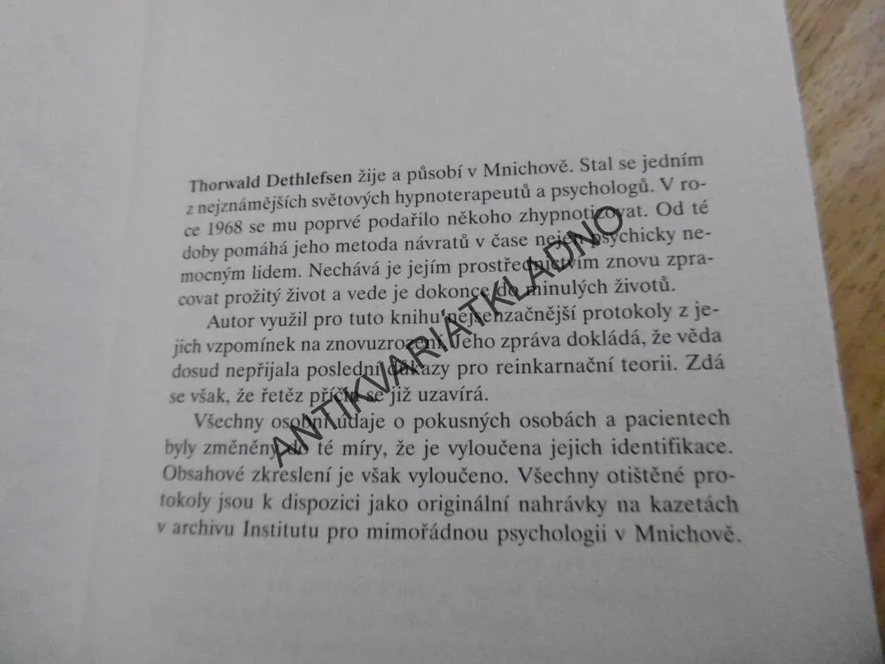 REINKARNACE, THORWALD DETHEFSEN, **an