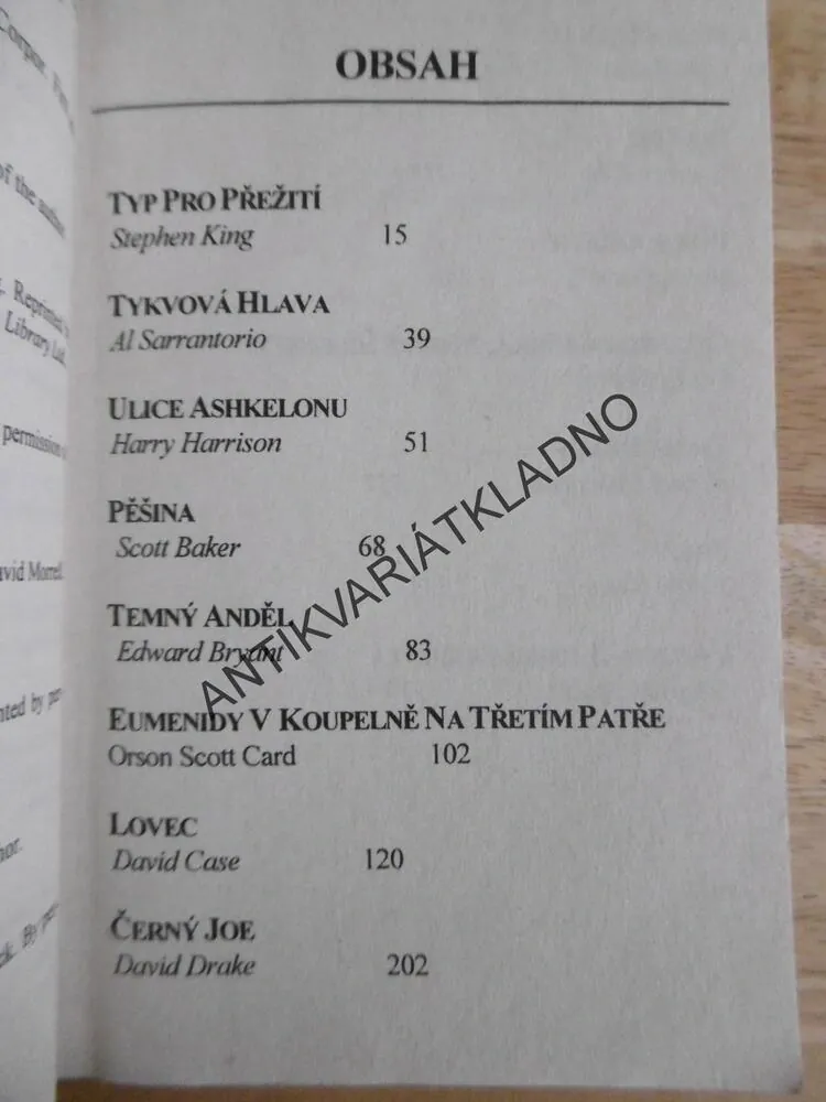 THE BEST HORROR, POVÍDKY: II., STEPHEN KING, O.S.CARD, HARRY HARRISON, ČESKY