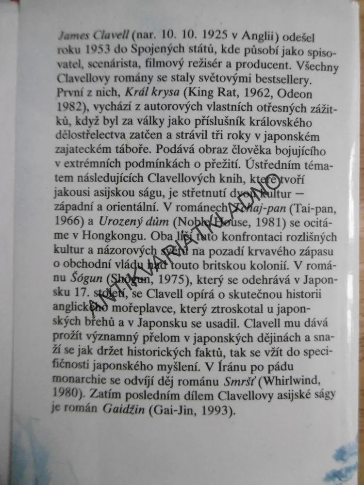 ŠÓGUN, 1-3, JAMES CLAVELL, JAPONSKO, HISTORIE, **an
