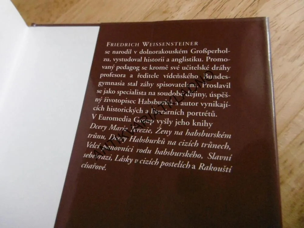 SYNOVÉ MARIE TEREZIE, FRIEDRICH WEISSENSTEINER, **an