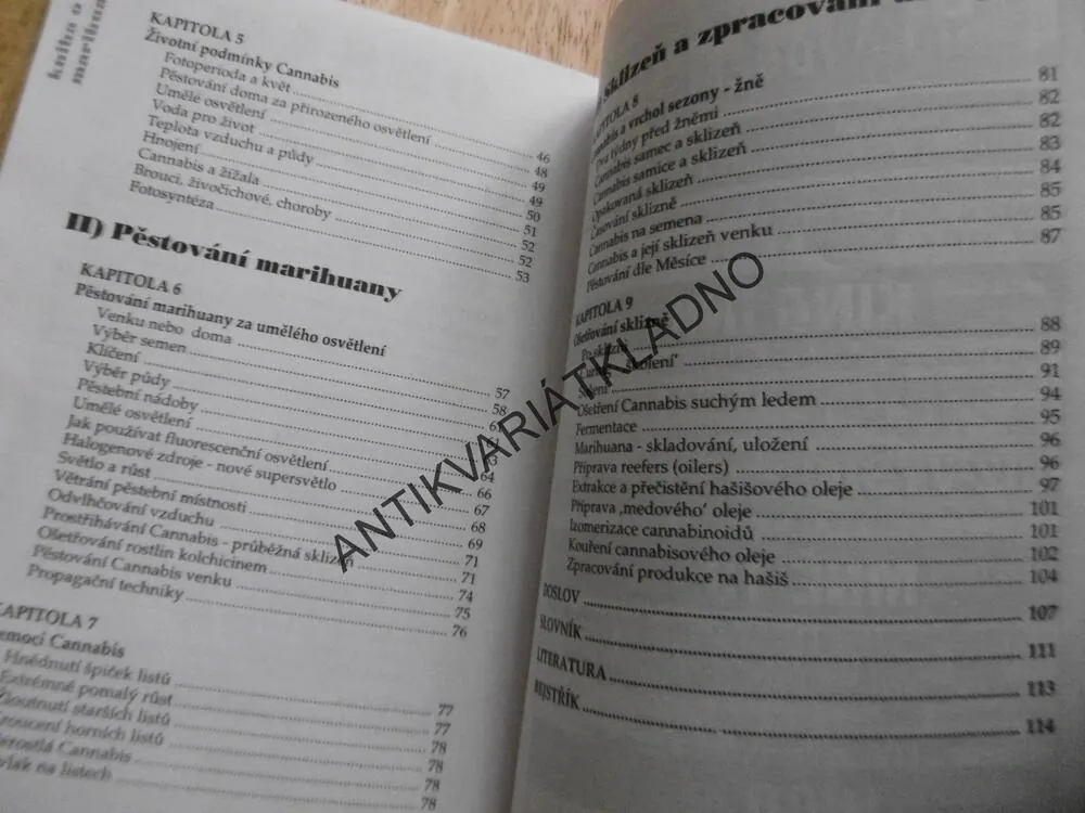 KNIHA O MARIHUANĚ, MARIHUANA, LIBOR DUPAL, KVĚTINA, ROSTLINY