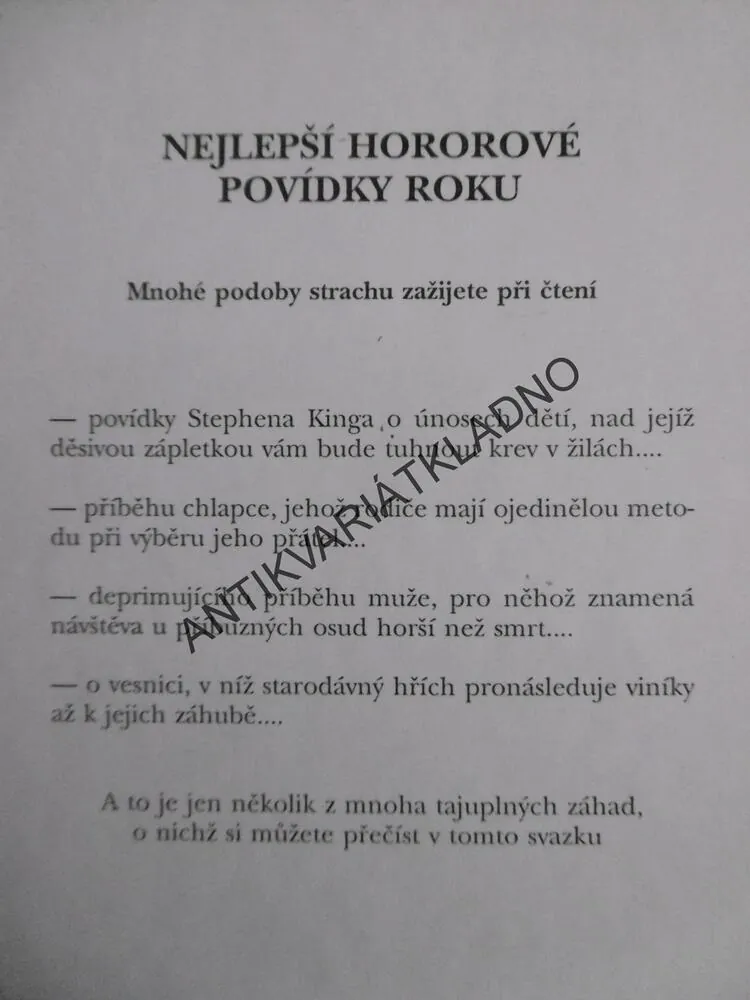 NEJLEPŠÍ HORORY ROKU, 1.,1994, **an
