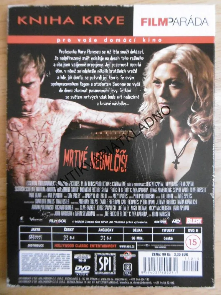 KNIHA KRVE, CLIVE BARKER, HOROR, DVD FILM