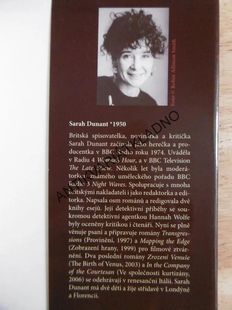 ZROZENÍ VENUŠE, SARAH DUNANT, **an
