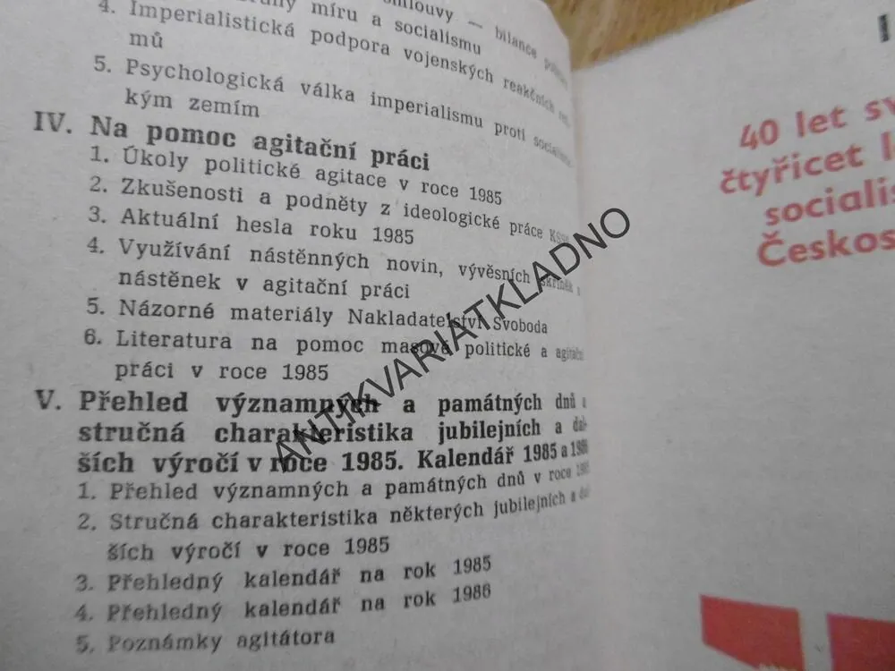 ZÁPISNÍK AGITÁTORA 1985, 