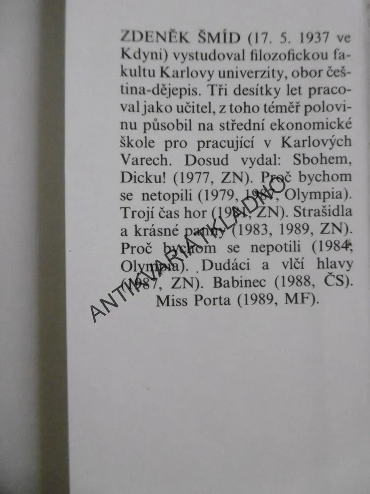 JAN, ČERNÝ PROUTNÍK, ZDENĚK ŠMÍD, NEPRAKTA, **an