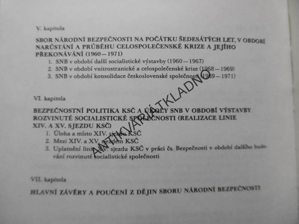 STRUČNÝ PŘEHLED DĚJIN SNB, 1981 **an