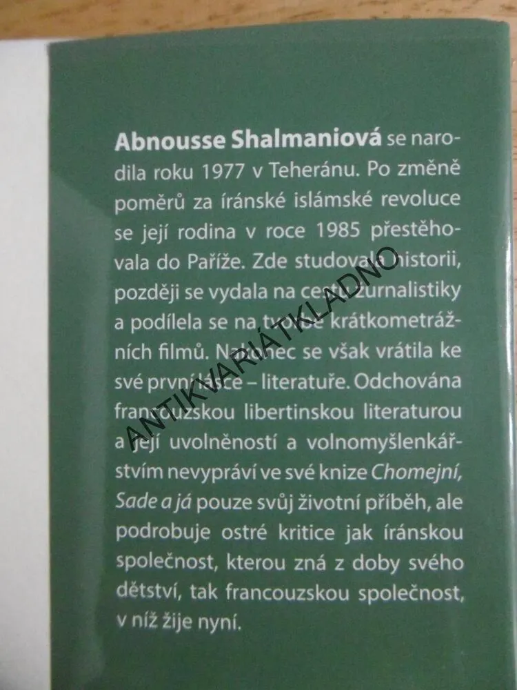 CHOMEJNÍ, SADE A JÁ, ABNOUSSE SHALMANIOVÁ, **an