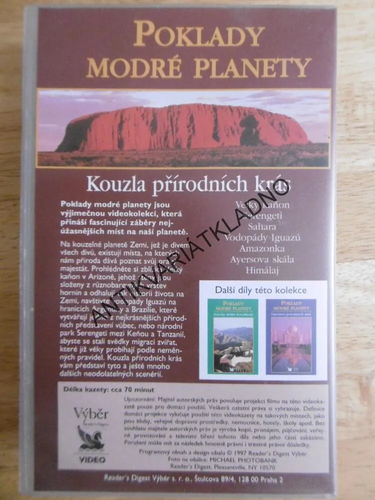 POKLADY MODRÉ PLANETY, KOUZLA PŘÍRODNÍCH KRÁS, VHS