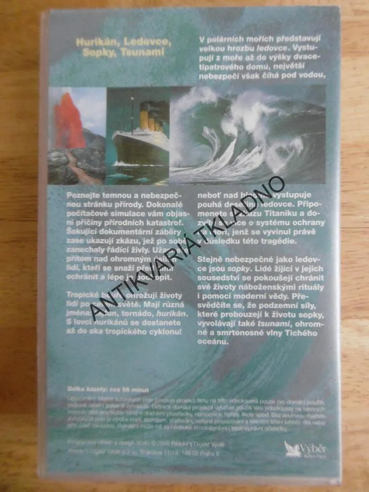 HNĚV PŘÍRODY- PO STOPÁCH ZABIJÁKŮ- HURIKÁN, LEDOVCE, SOPKY, TSUNAMI, VHS