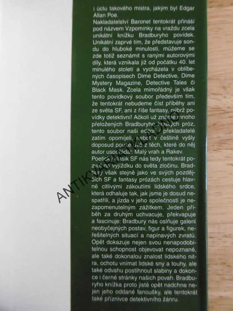 VZPOMÍNKY NA VRAŽDU, RAY BRADBURY, **an