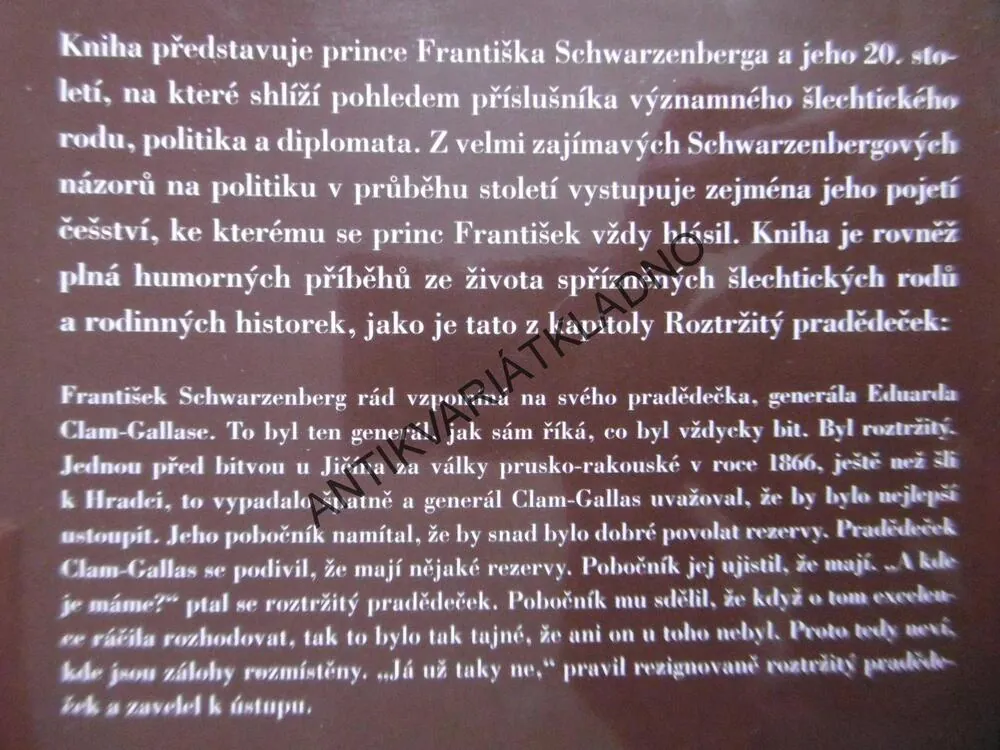 ČESKÝ ŠLECHTIC FRANTIŠEK SCHWARZENBERG, VLADIMÍR ŠKUTINA, **an
