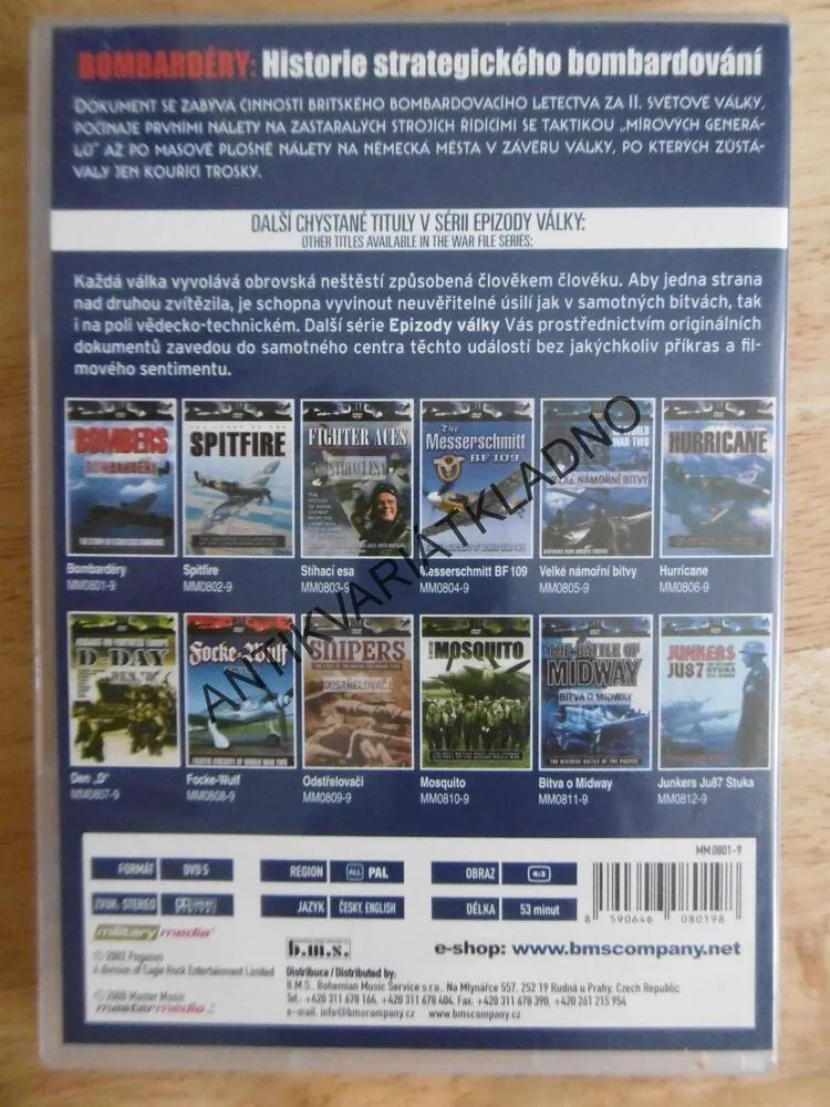 BOMBARDÉRY, EPIZODY VÁLKY 1., DVD FILM DOKUMENT