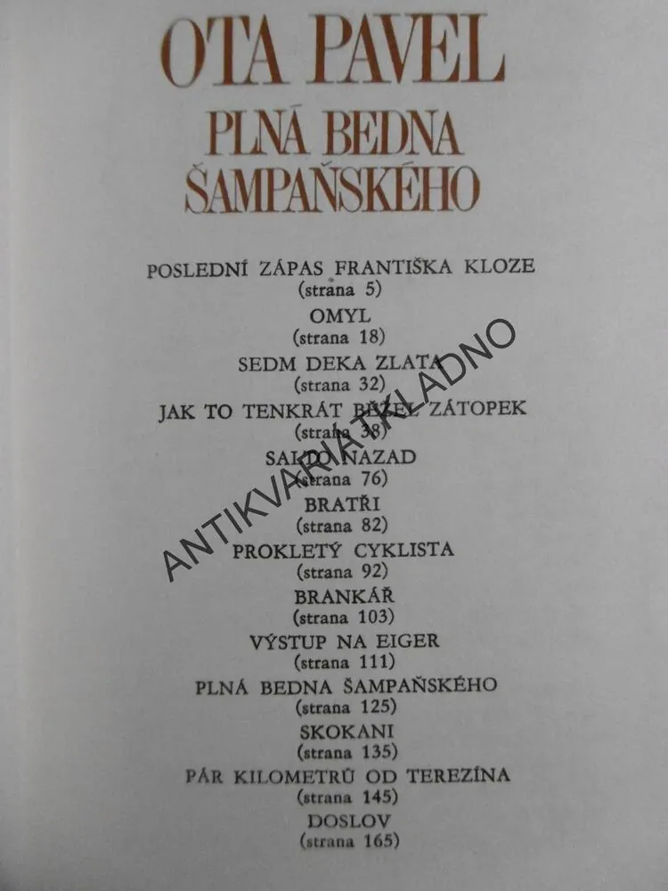 PLNÁ BEDNA ŠAMPAŇSKÉHO, OTA PAVEL, ADOLF BORN, **an