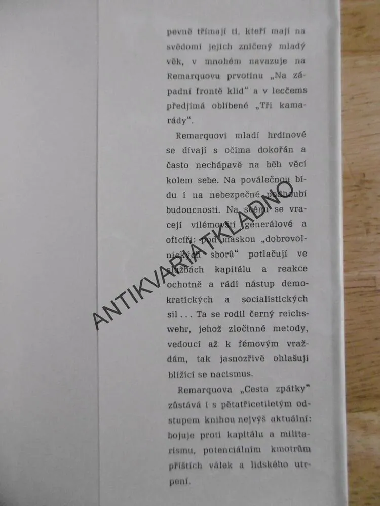 CESTA ZPÁTKY, ERICH MARIA REMARQUE, **an