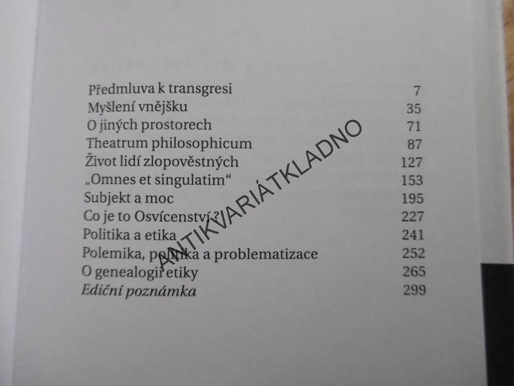 MYŠLENÍ VNĚJŠKU, MICHEL FOUCAULT, 2016, **an