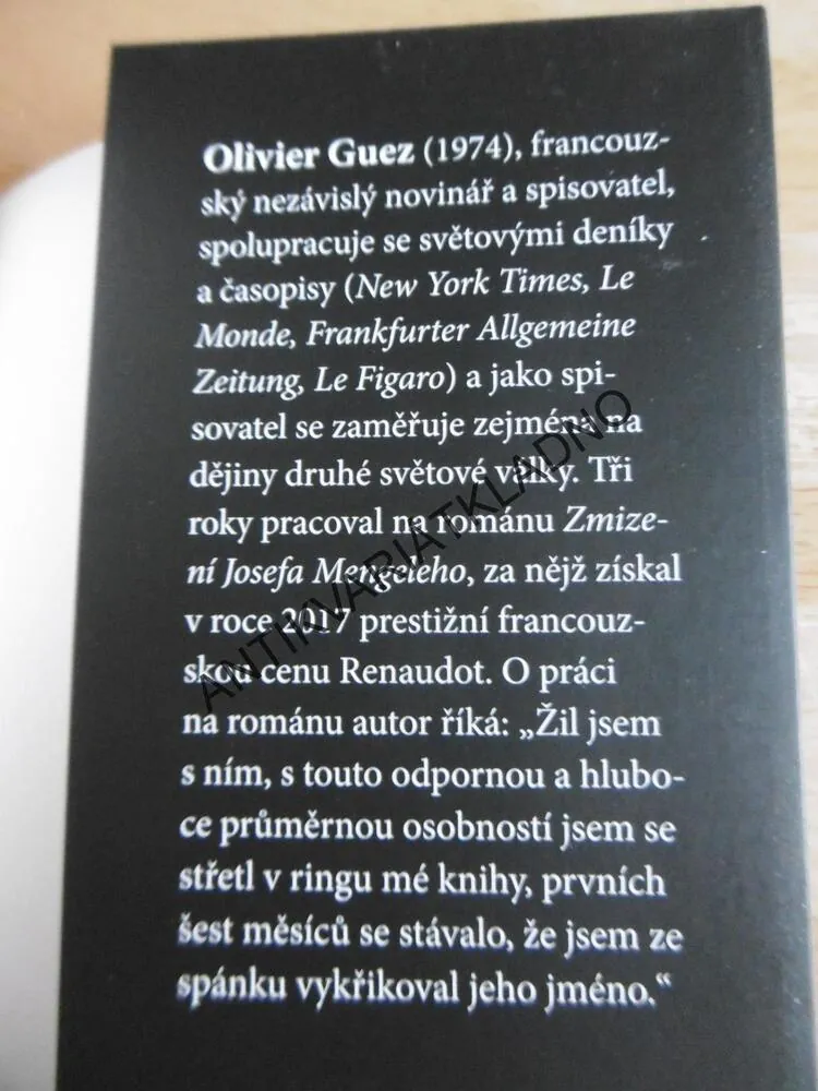 ZMIZENÍ JOSEFA MENGELEHO, OLIVIER GUEZ, **an