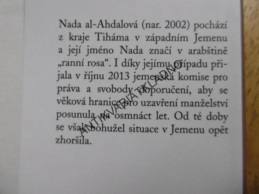 RANNÍ ROSA, NADA AL-AHDALOVÁ, **an