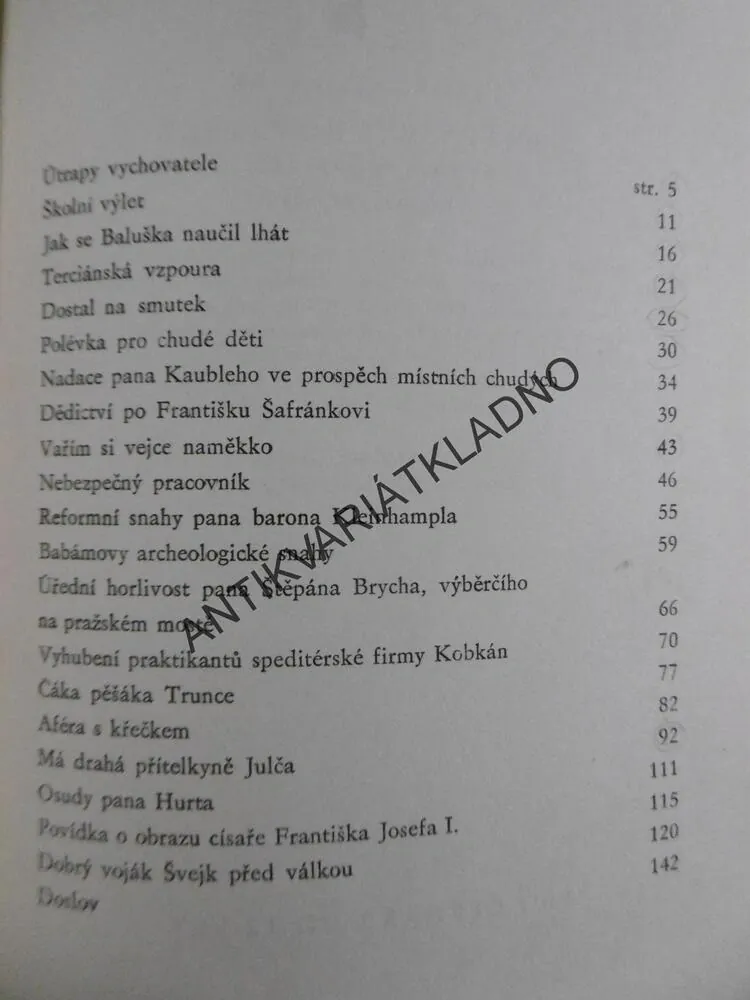 ÚTRAPY VYCHOVATELE, JAROSLAV HAŠEK, LADA, 1969, **an