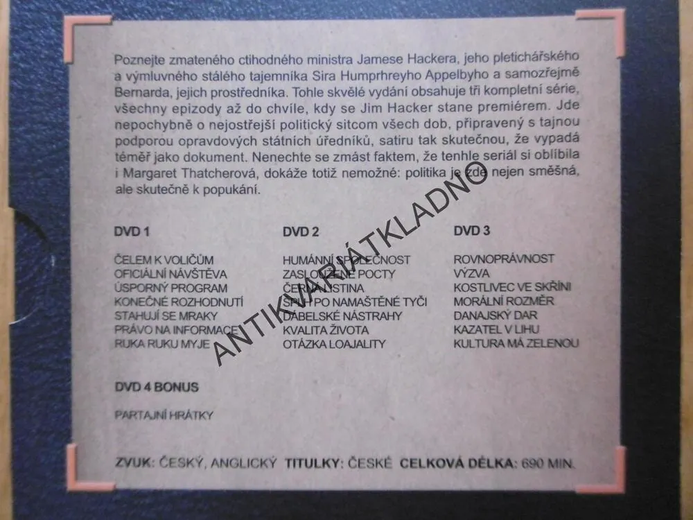 JISTĚ, PANE MINISTŘE, KOMPLETNÍ, SBĚRATELSKÁ EDICE, 3 X DVD FILM